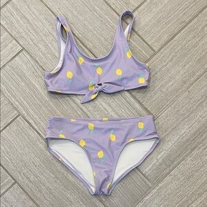 Girls Old Navy Purple Lemon Print Bikini Set
